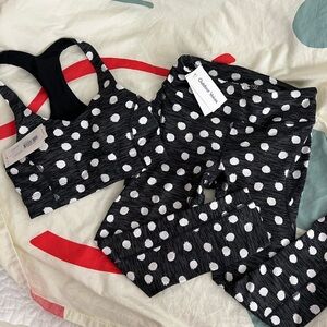 NWT Outdoor Voices Polka Dot Top and Leggings Set